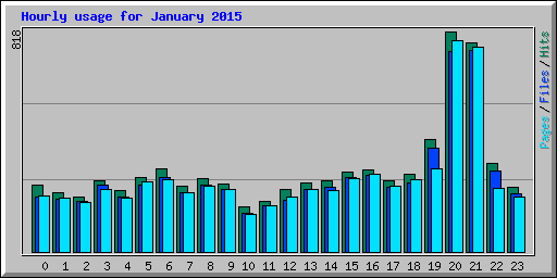 Hourly usage for January 2015