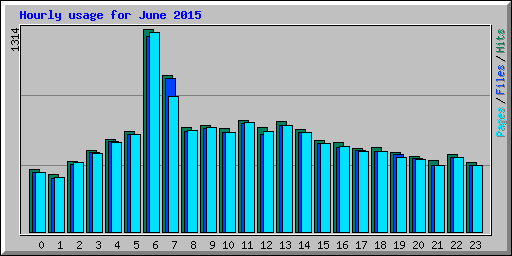 Hourly usage for June 2015