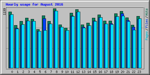 Hourly usage for August 2016