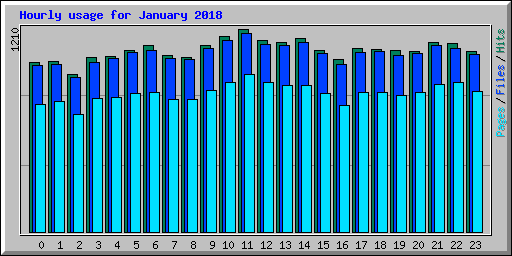 Hourly usage for January 2018